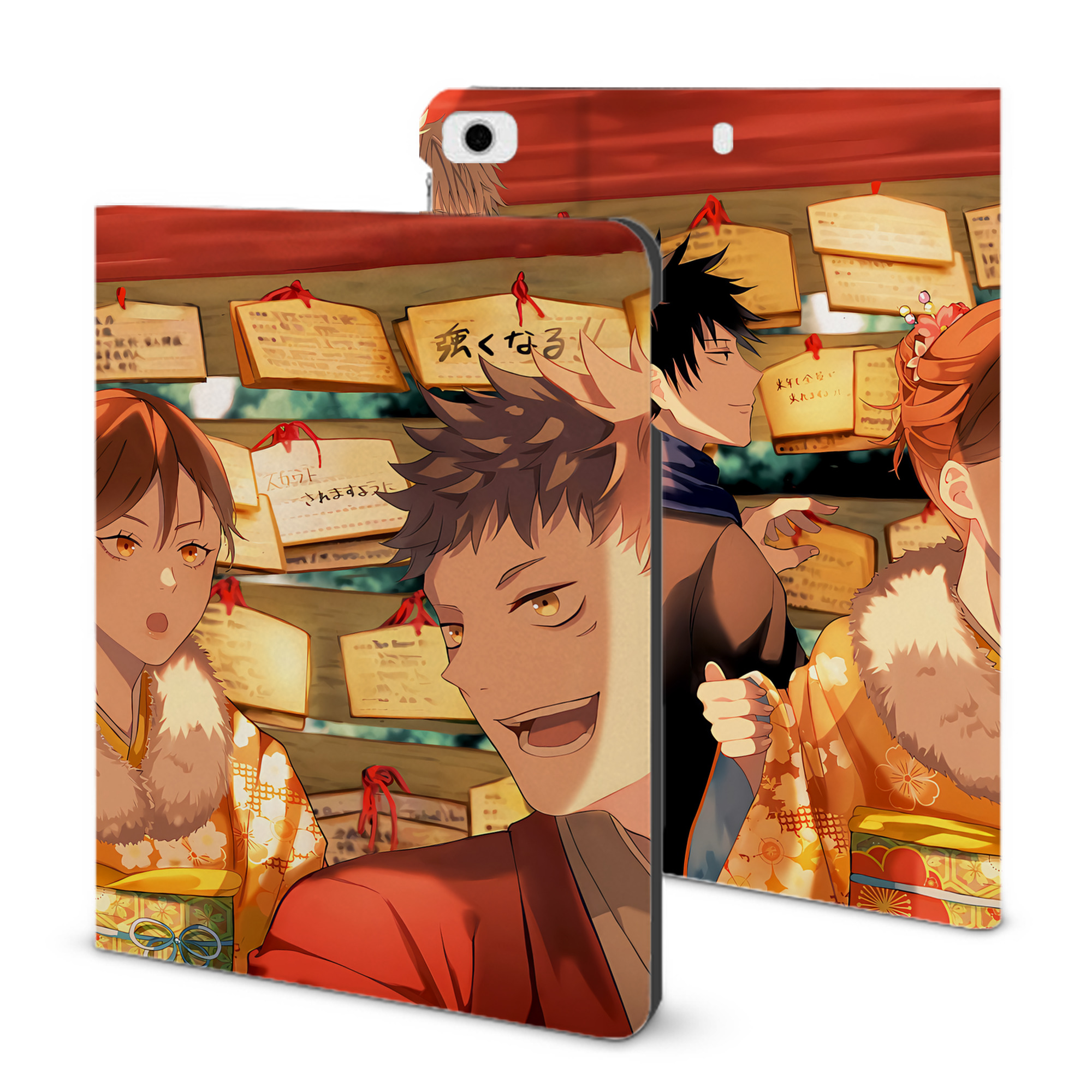 （画像用） 呪術廻戦 Jujutsu Kaisen IPad ケース ブック型 PUレザー TPU 耐衝撃 軽量 薄型 ペン収納なし 全面保護 IPad 各モデル対応
